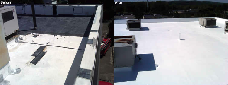 North Haven Spray Roof Before and After